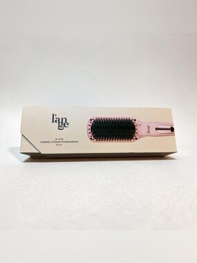 L’ange Le Vite Ceramic Straightening Brush Blush Pink Hair Straightner W/Box